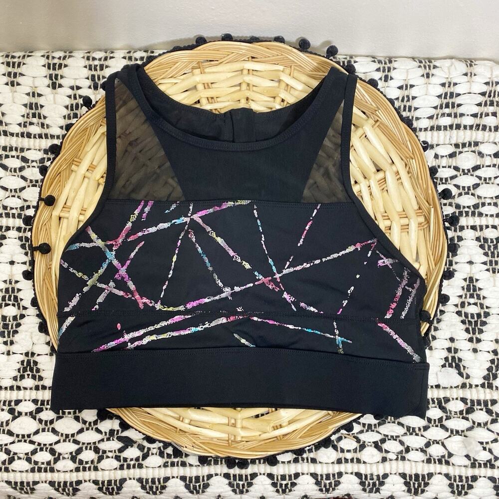 Zyia Active Abstract All Star Sports Bra Women’s Size Medium Zippered Back